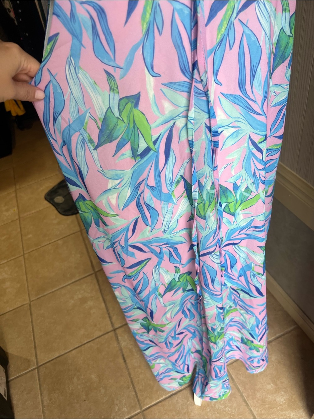 Peach Love California Pink Tropical Maxi Cover-Up Dress - Picture 5 of 8